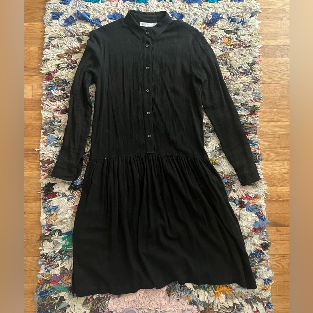 Creatures of Comfort Black Drop Waist Dress with Pockets, Rachel Comey